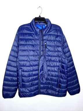 Club Room Performance "Packed In Navy" Outdoor,travel, packable puffer jacket.